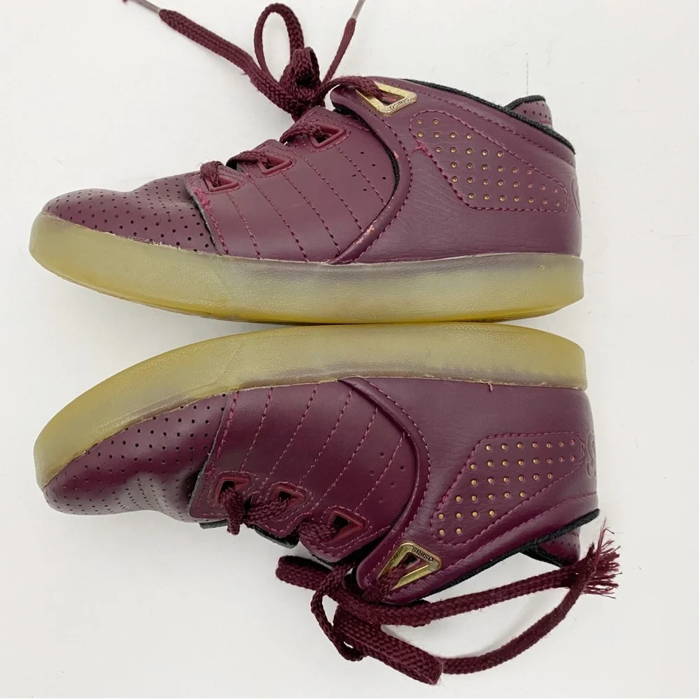 Osiris DV3 NYC83 Mid Top Perforated Skate Sneakers Kids‎ 13 Burgundy Gum Sole
